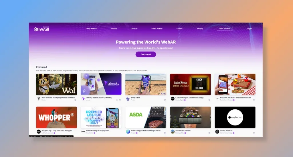 8th wall home page