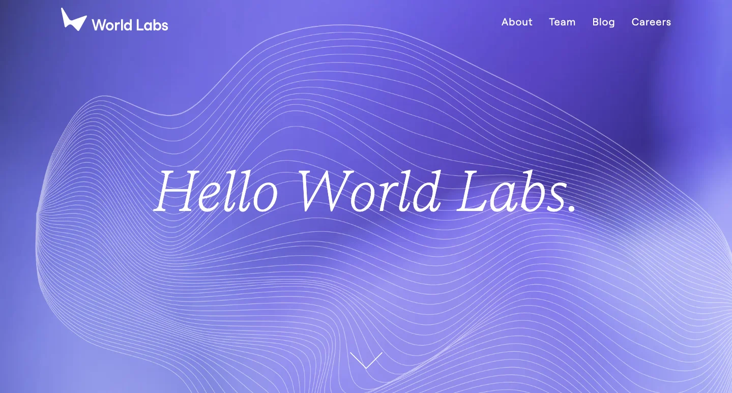 Image shows World Labs homepage