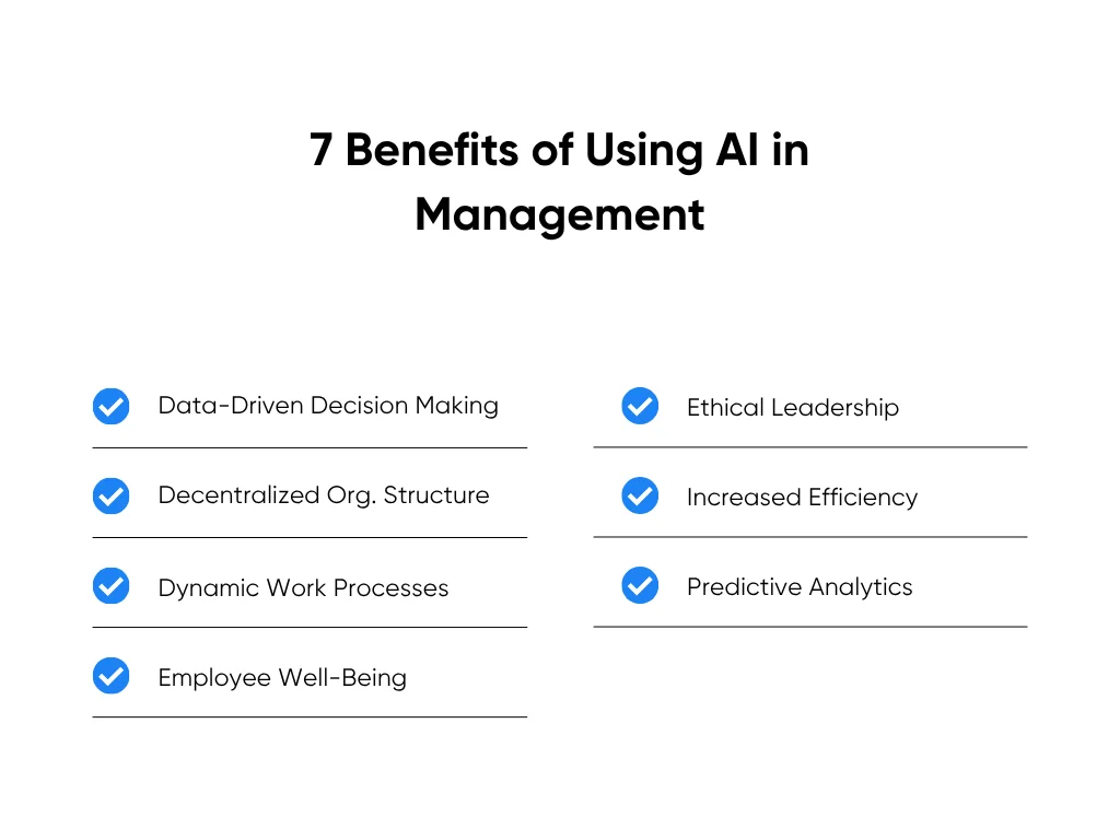 Seven advantages of applying AI in management