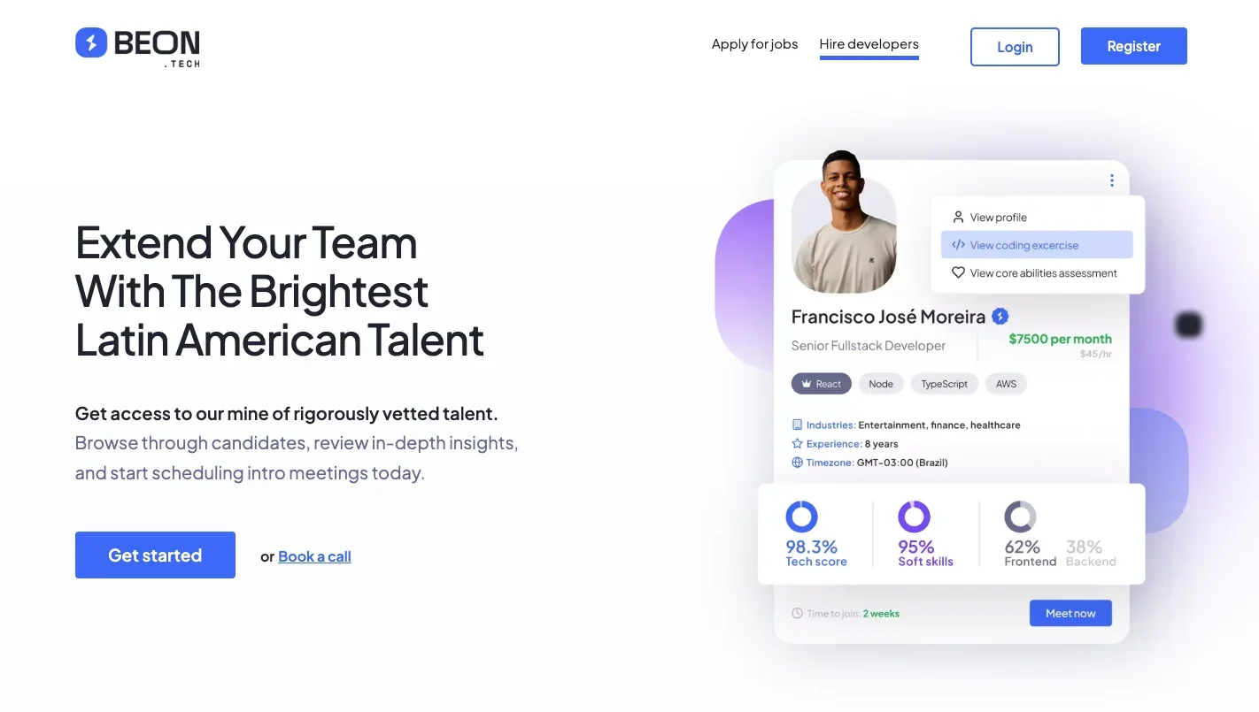Beon.Tech_homepage