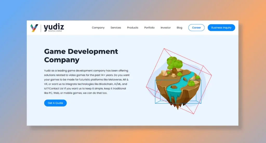 Yudiz Solutions home page