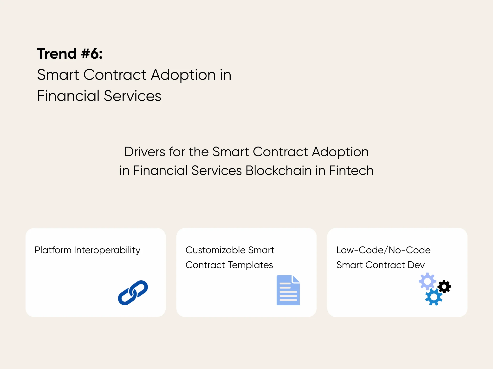 Drivers for the smart contract adoption in financial services blockchain in fintech