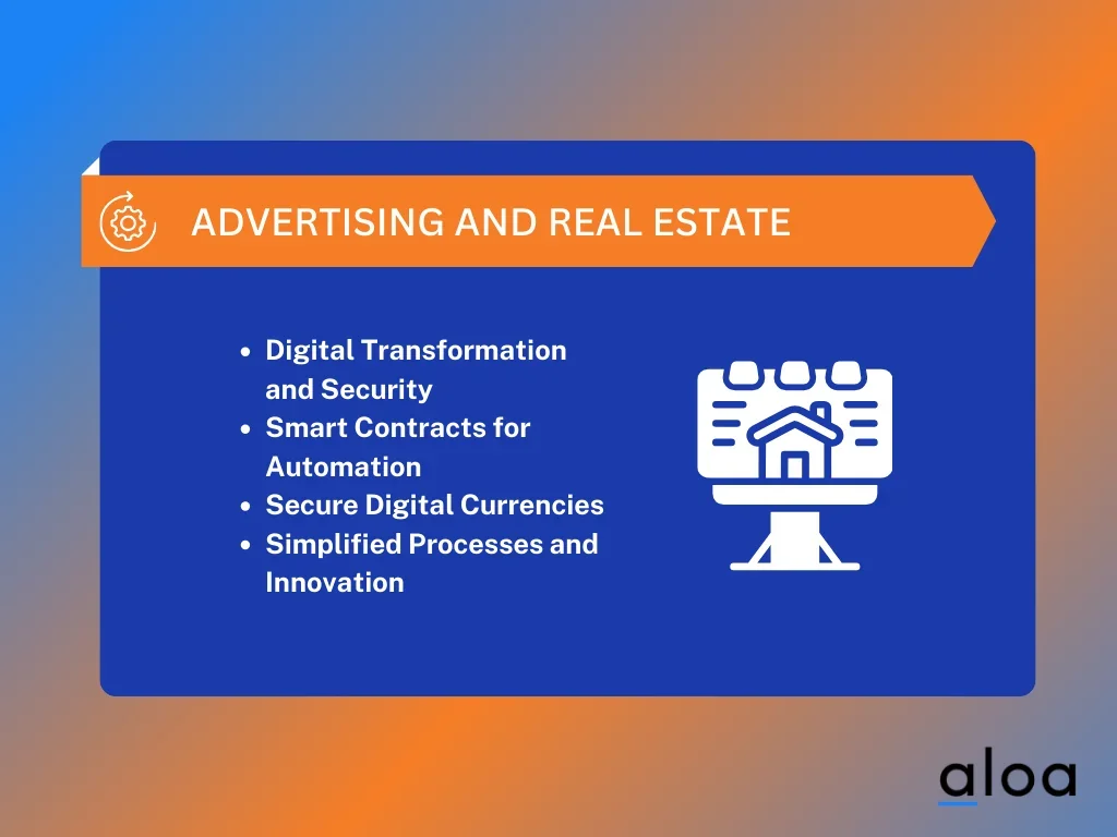 Blockchain technology in advertising and real estate.