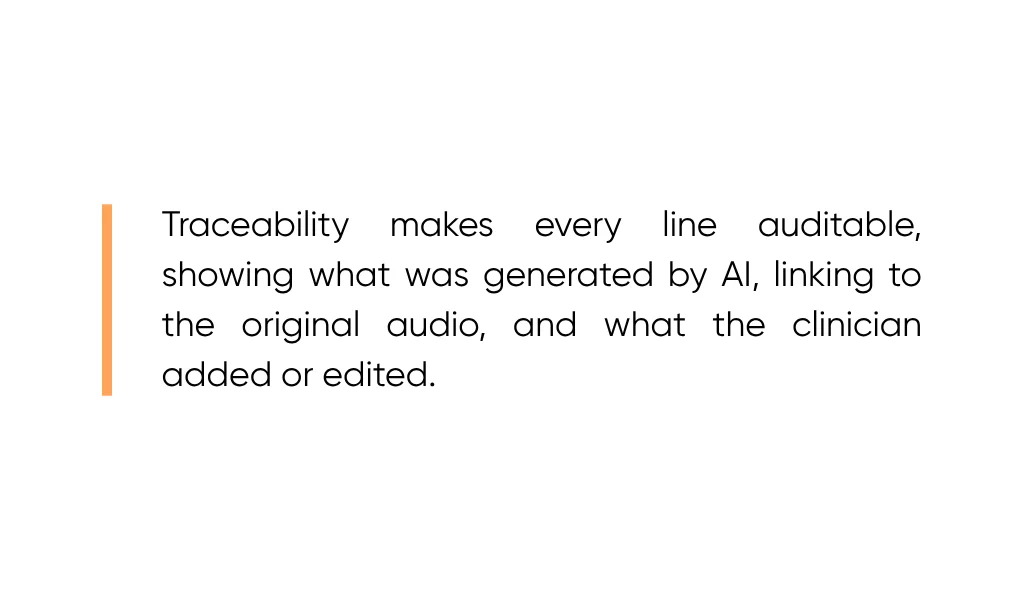 How traceability and transparency let doctors verify AI-generated healthcare text and its original sources.
