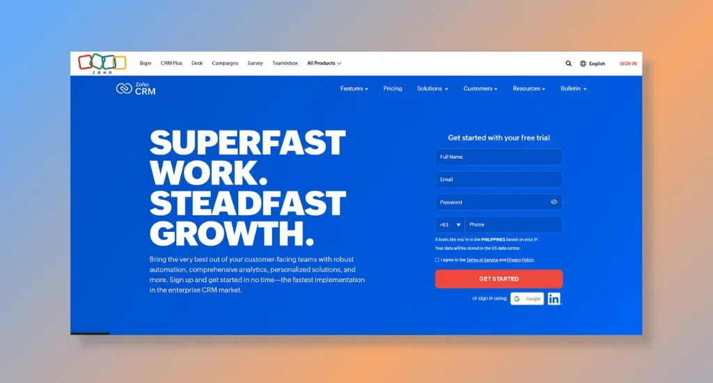 Zoho CRM - For Versatility and Customization