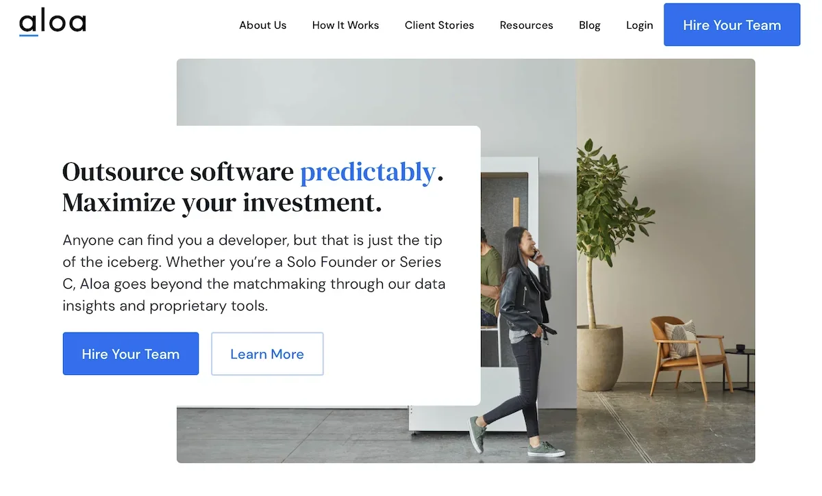 Aloa homepage