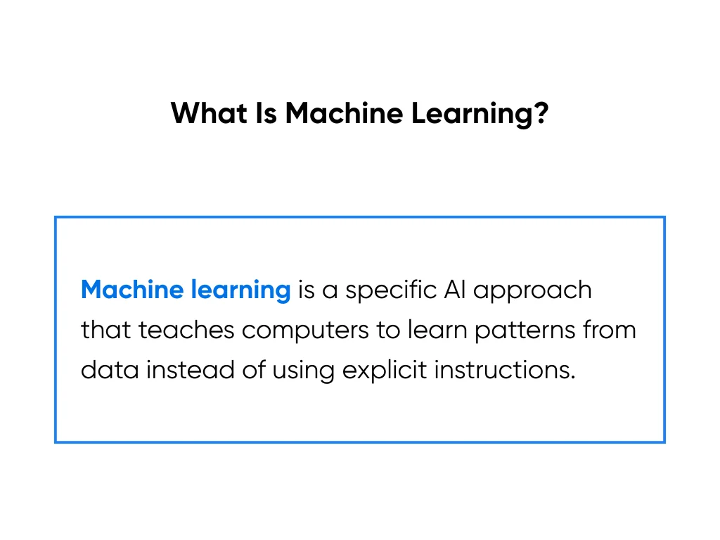Image that shows machine learning definition