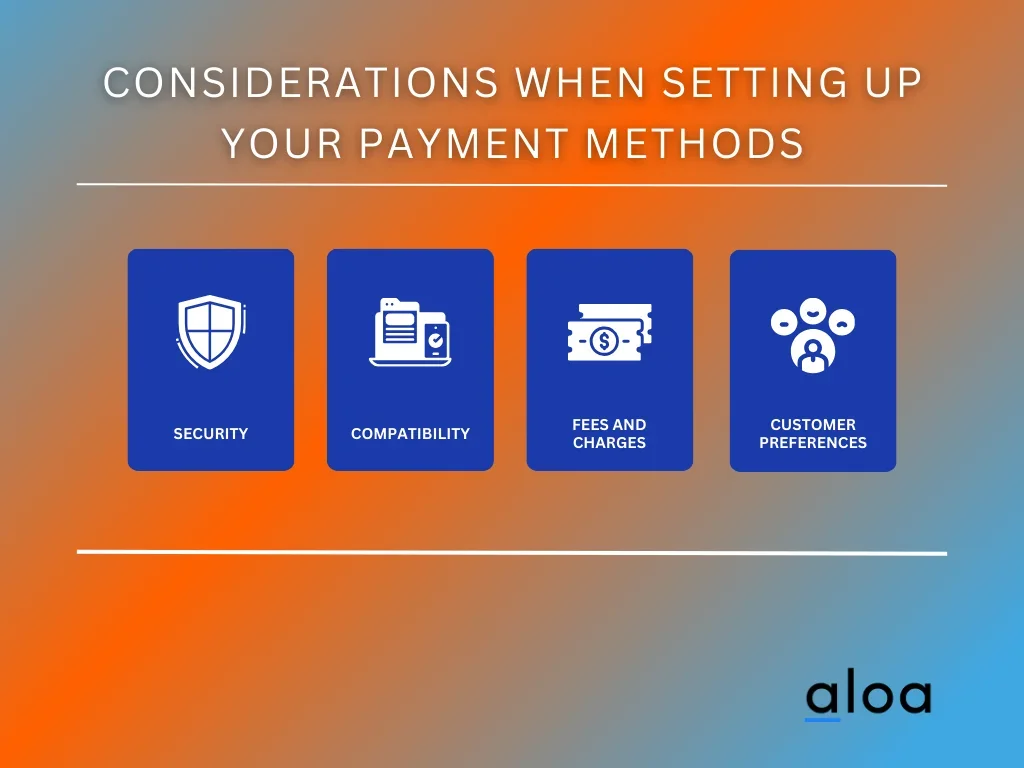 considerations when setting up your payment methods