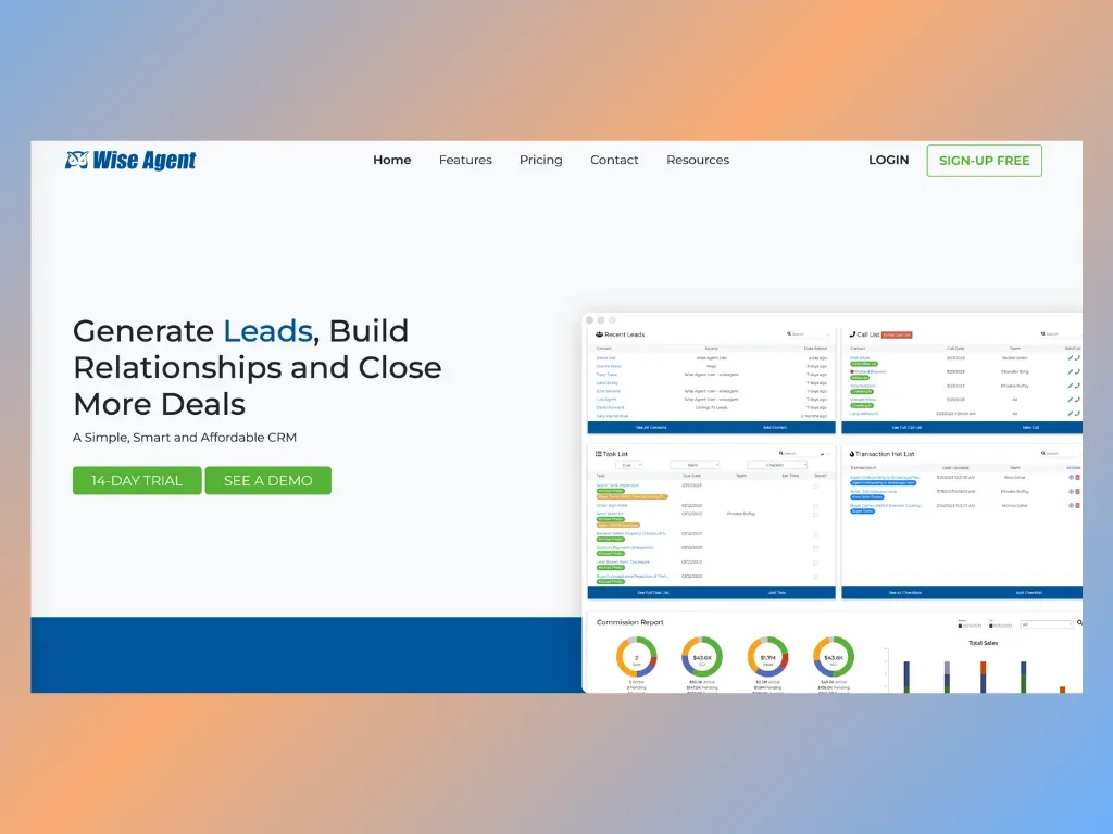 WiseAgent home page