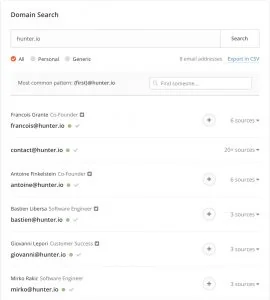 Hunter domain search