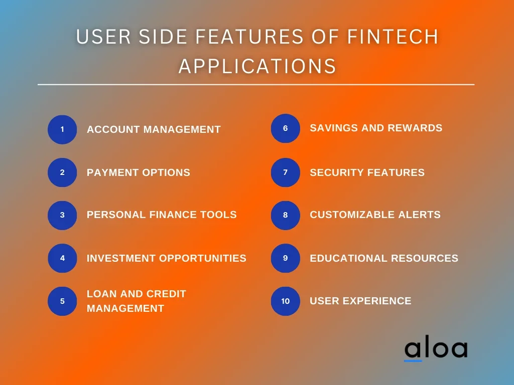 User Side Features of FinTech Applications