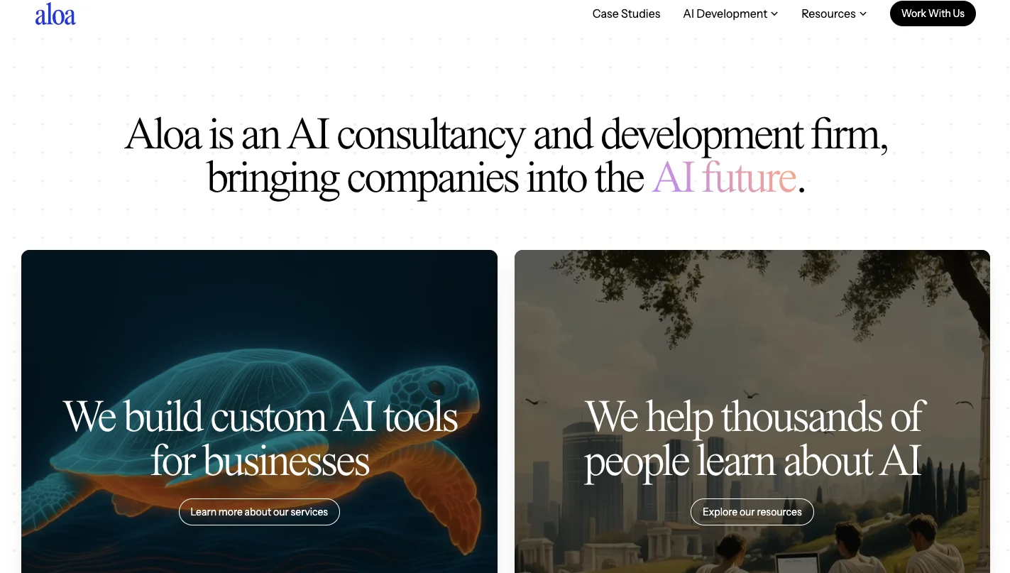 Aloa homepage