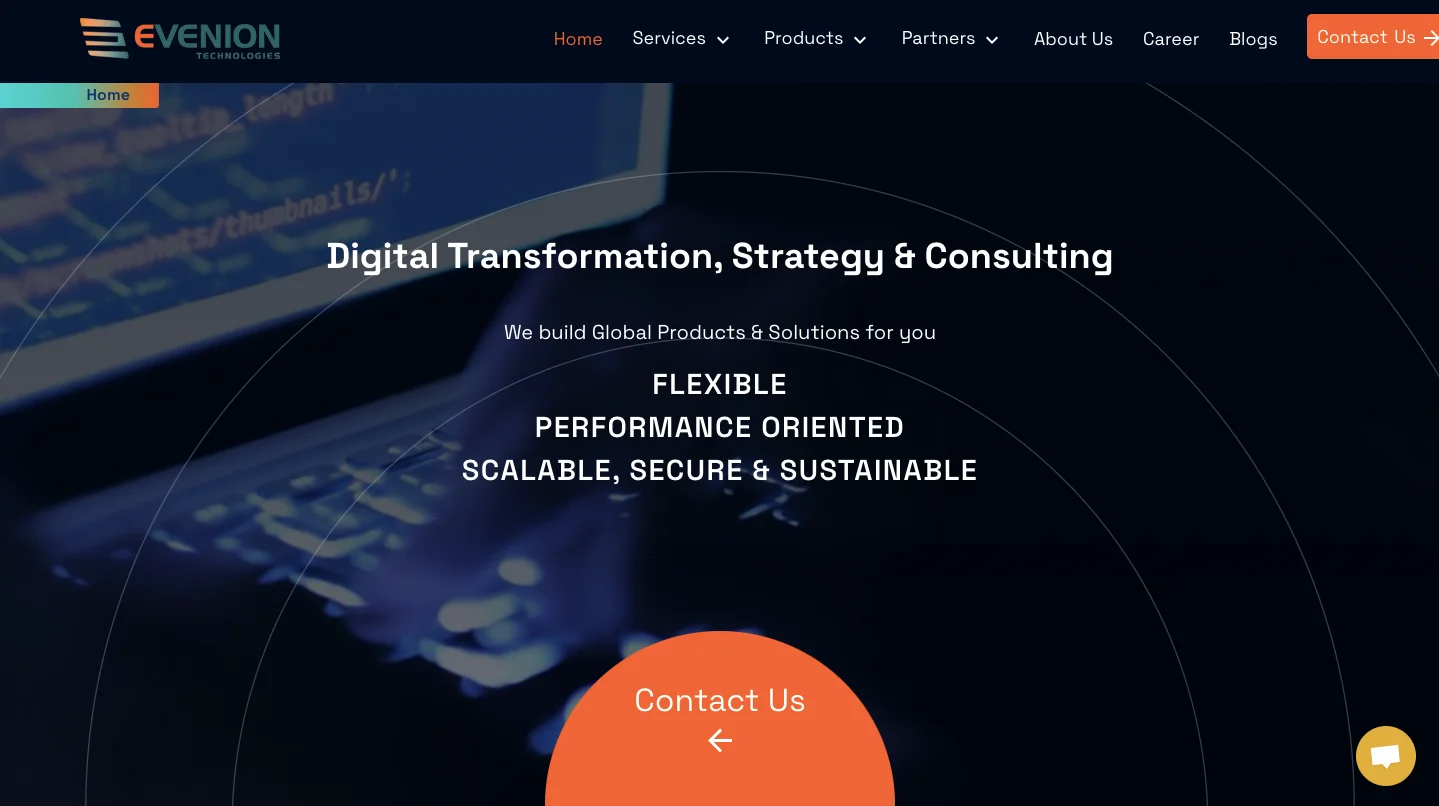 Evenion Technologies homepage