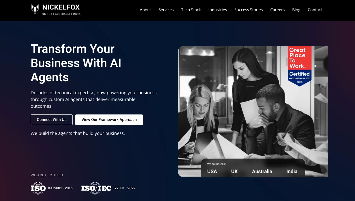 Nickelfox Technologies homepage