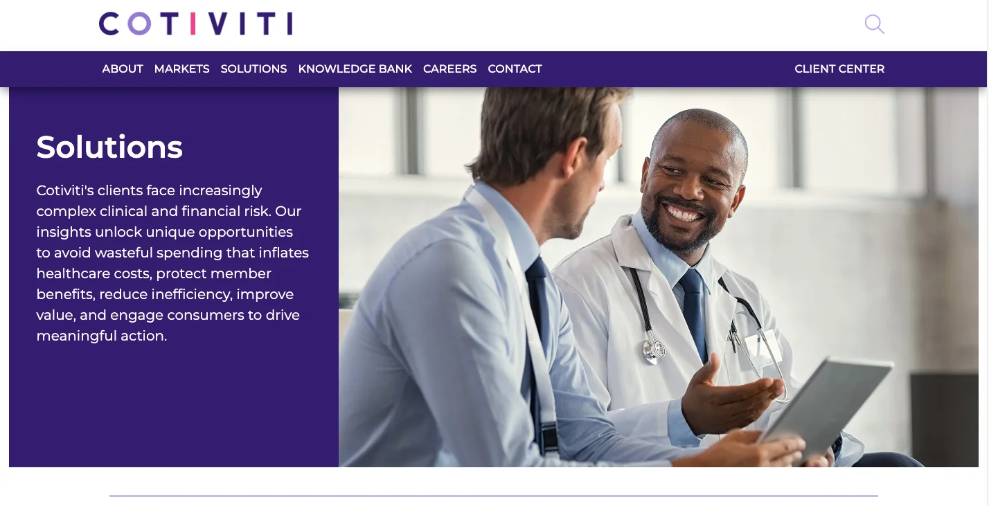 Cotiviti homepage