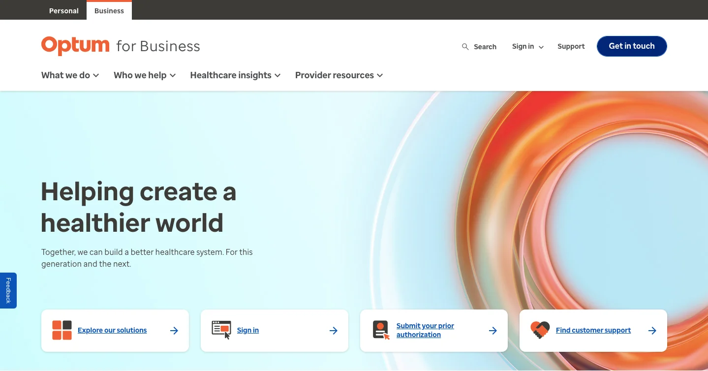 Optum360 homepage