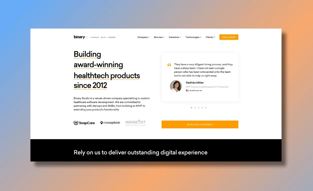 Binary Studio - Building award-winning Healthtech products since 2012
