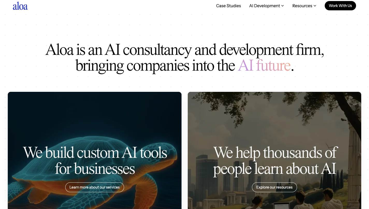 Aloa company homepage