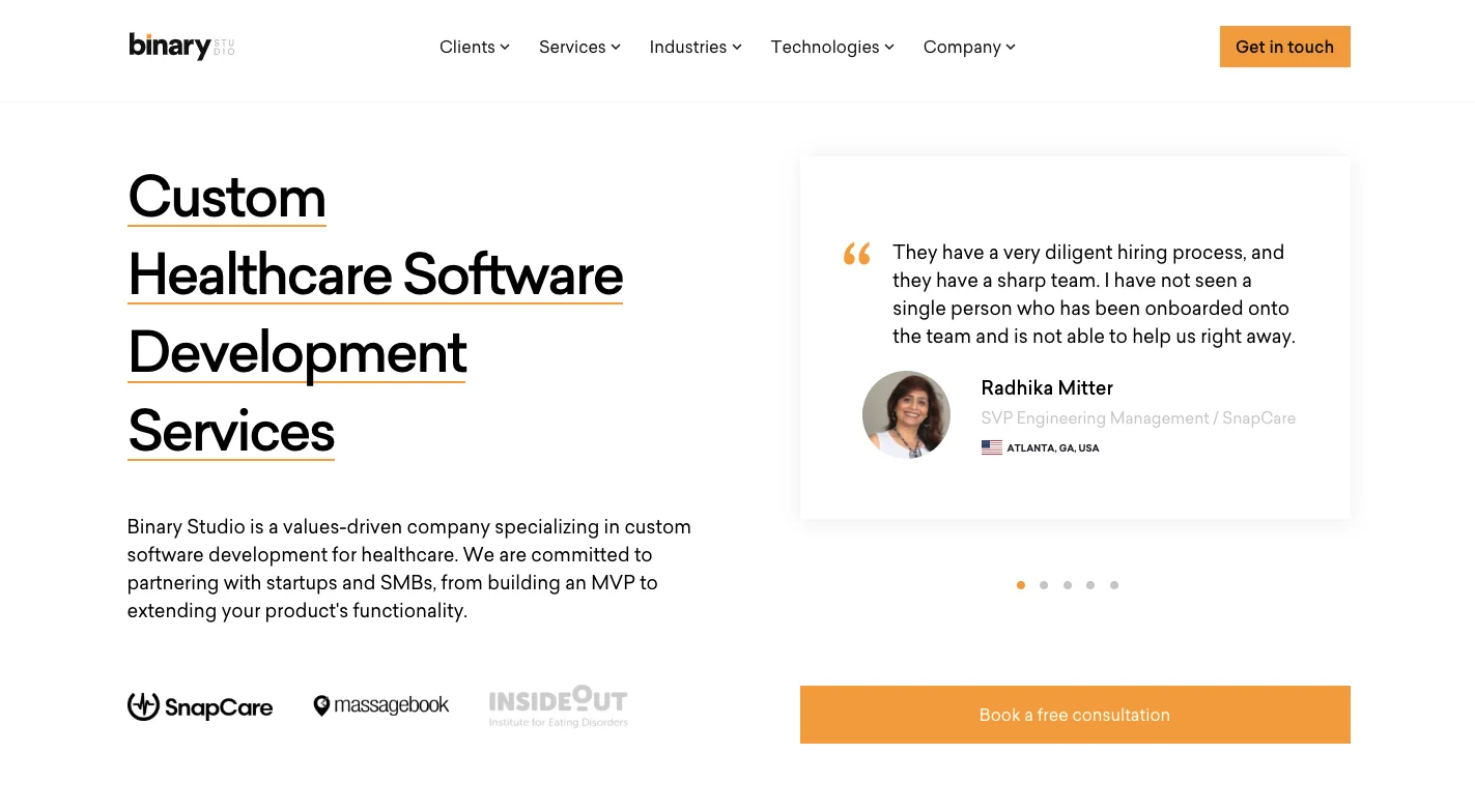 Binary Studio company homepage