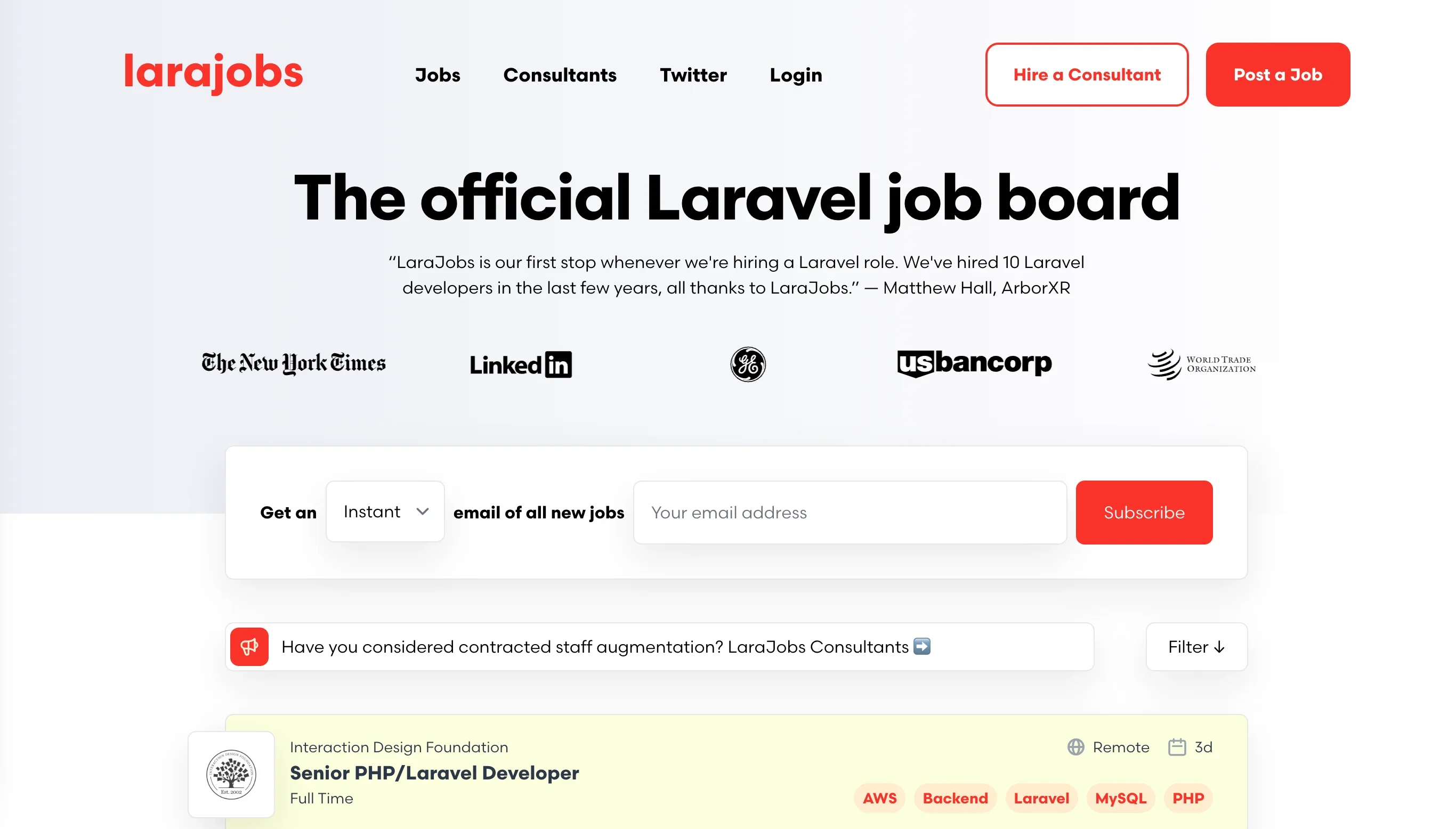 LaraJobs - Exclusive Laravel Job Board