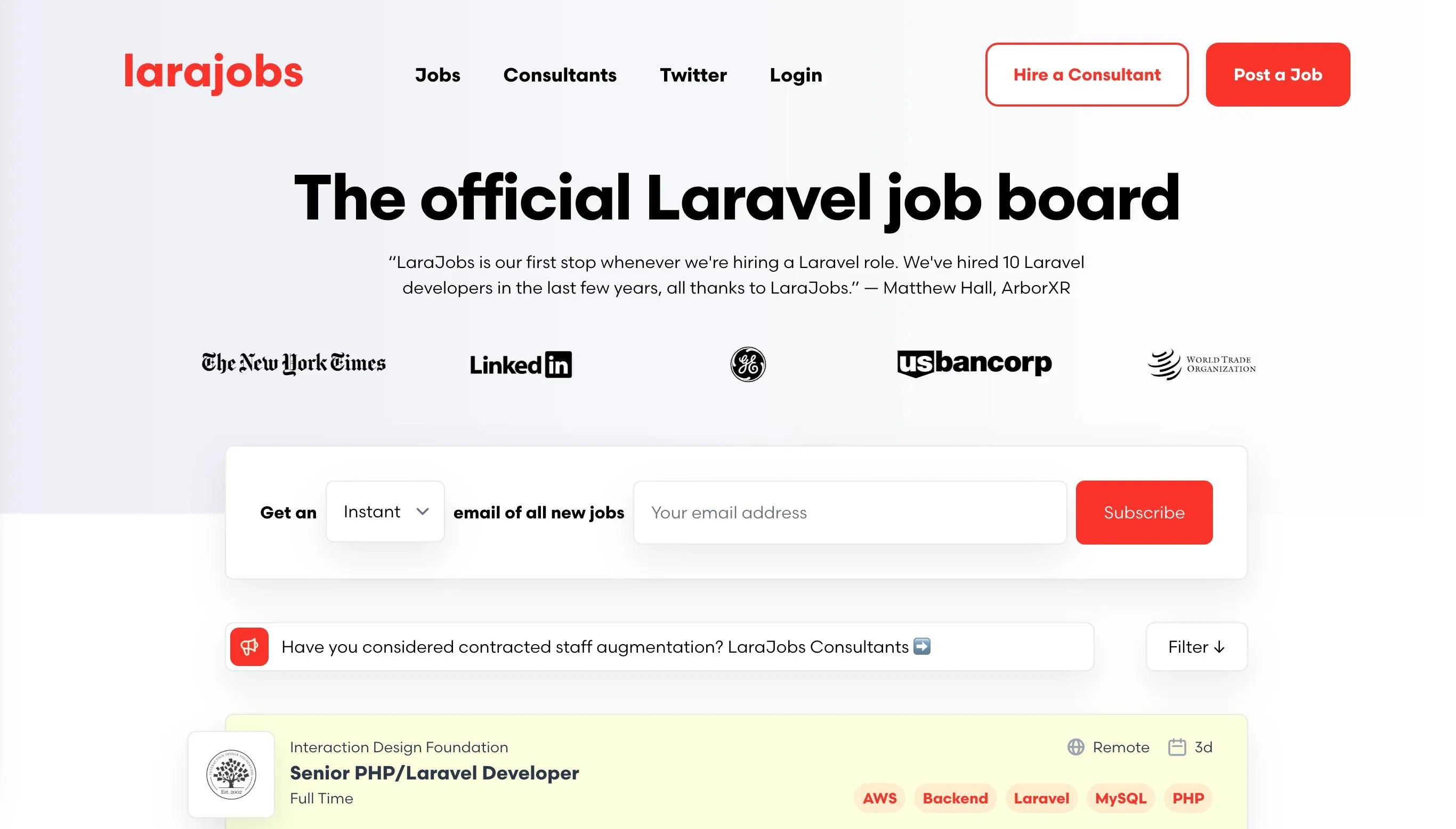 LaraJobs - Exclusive Laravel Job Board