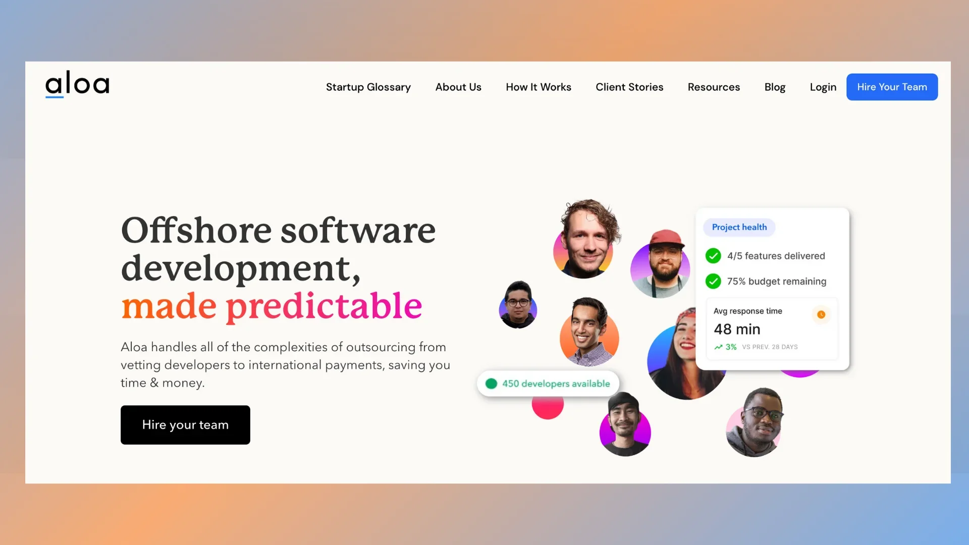 Aloa home page