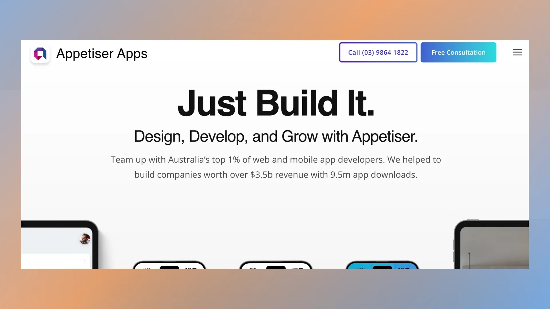 Appetiser Apps home page