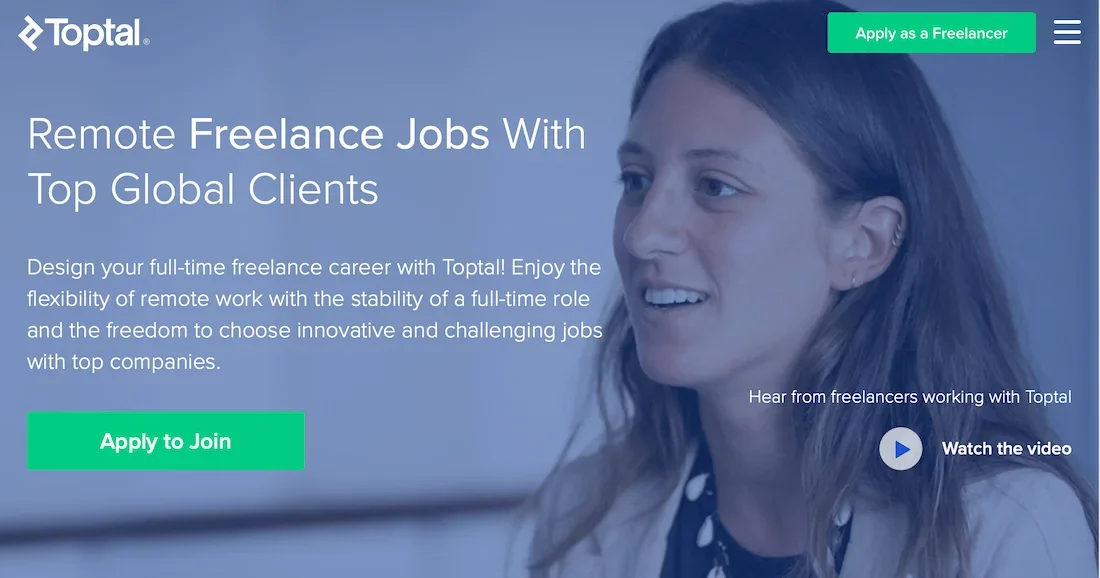 Toptal homepage