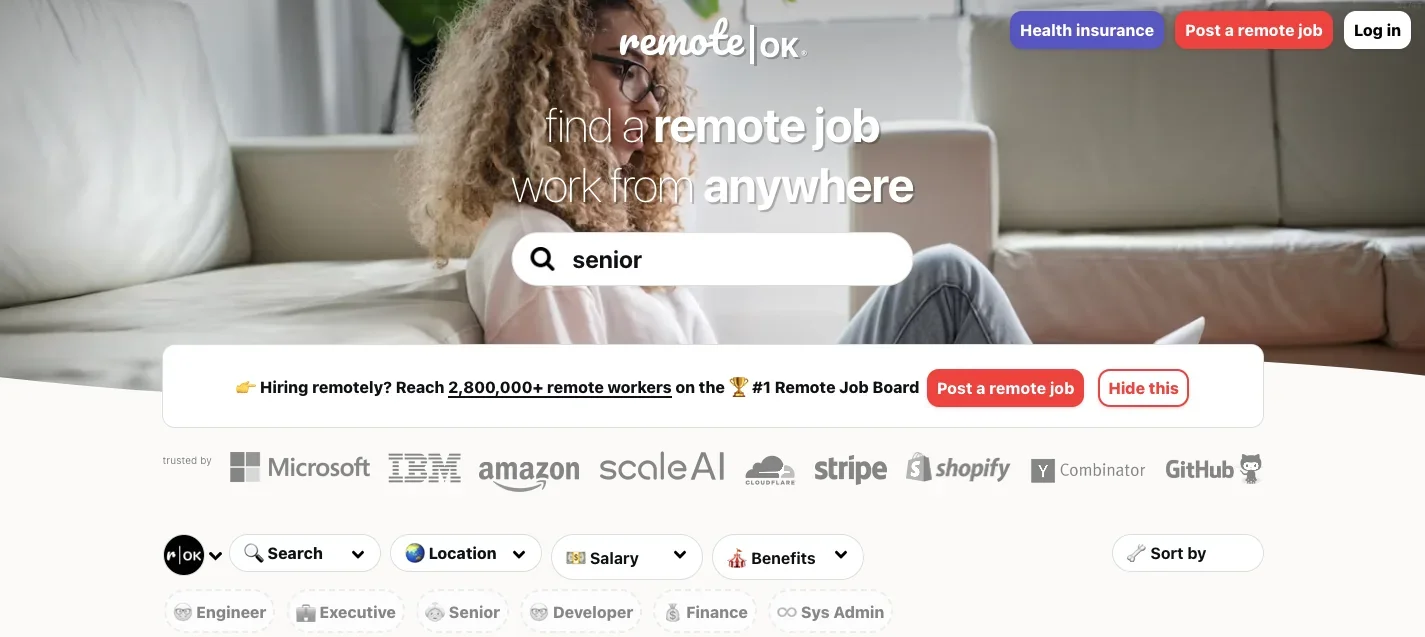 RemoteOK - Greater Reach when Hiring Website Developers