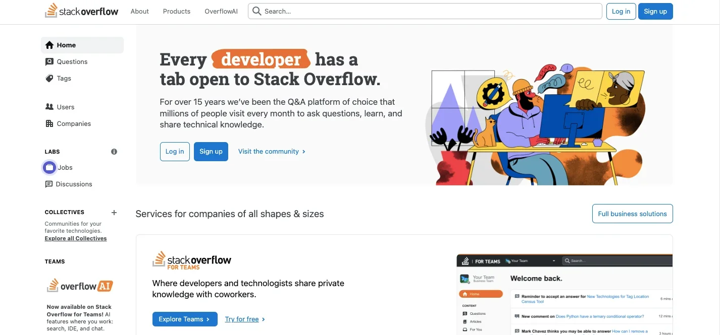 Stack Overflow - Premier Knowledge Base and Tech Job Board