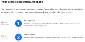 Instaaa status page example with Aloa