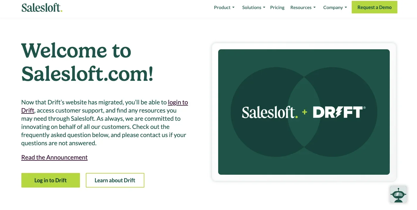Salesloft_Drift_homepage
