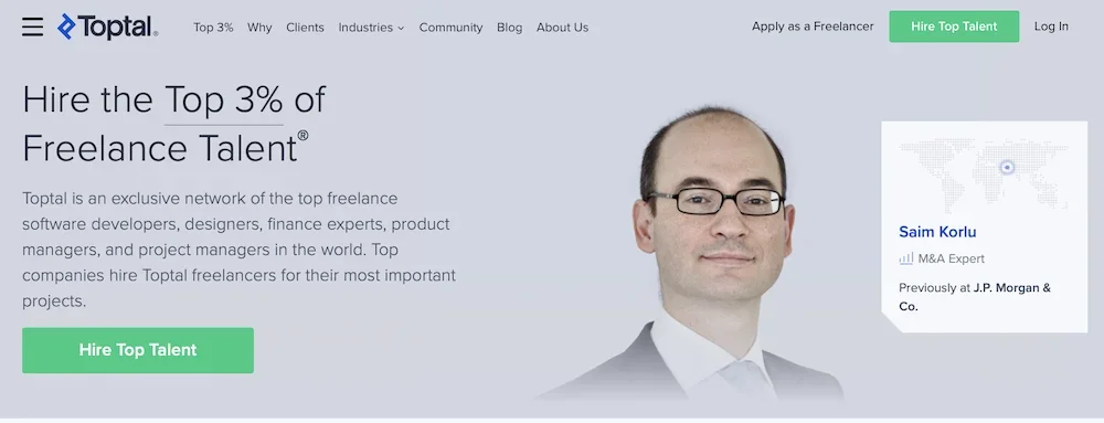 Toptal homepage