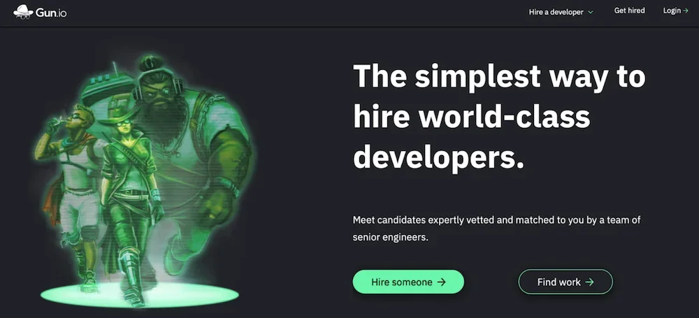 Gun.io homepage