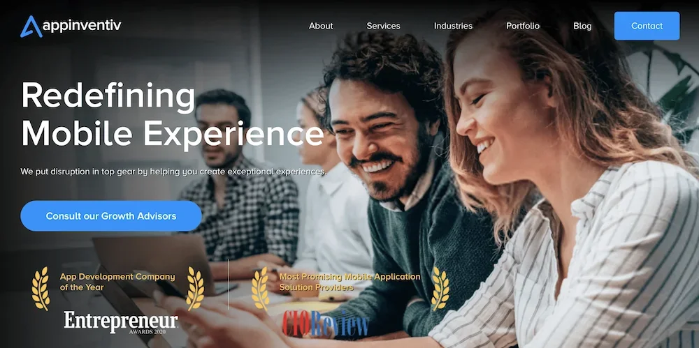 Appinventiv homepage