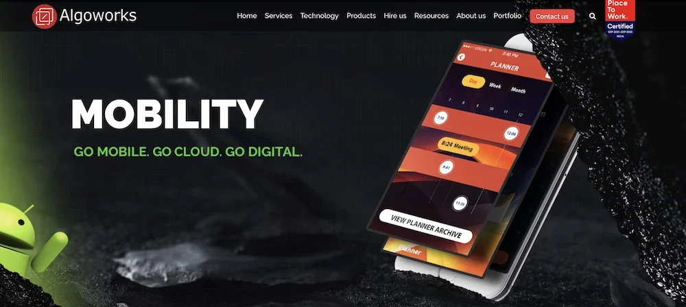 Algoworks homepage