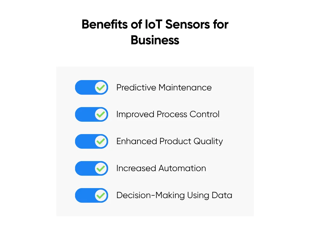 Image that shows benefits of IoT sensors