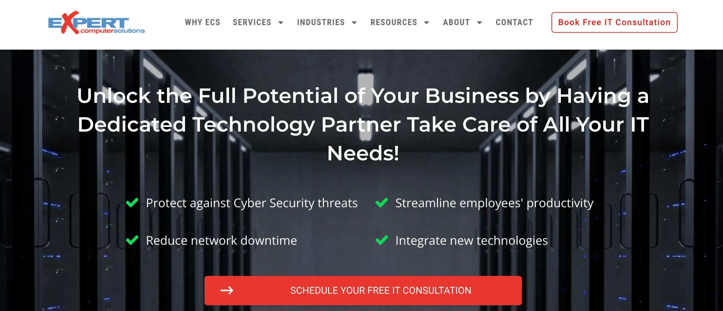 Expert Computer Solutions homepage