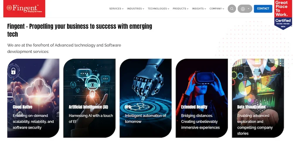 Fingent homepage