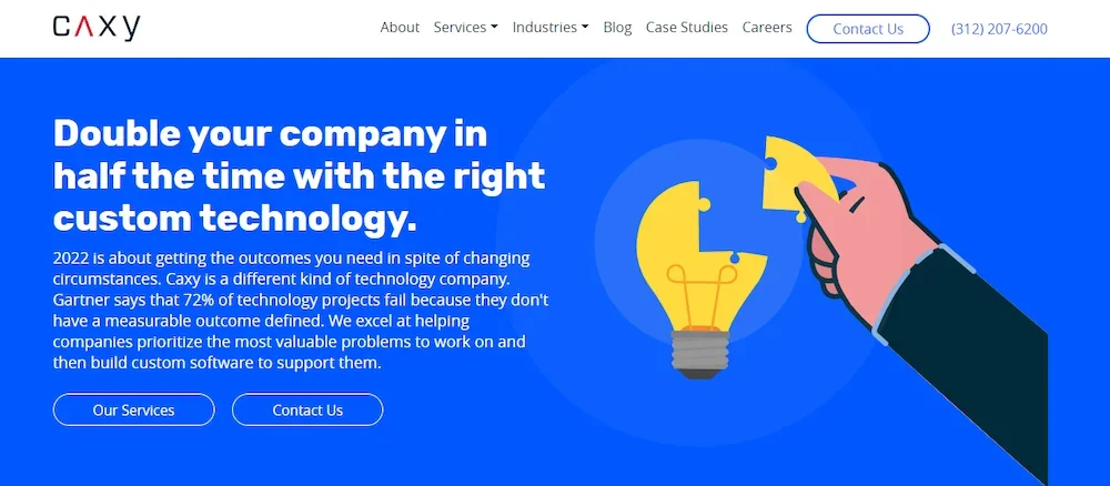 Caxy Interactive homepage