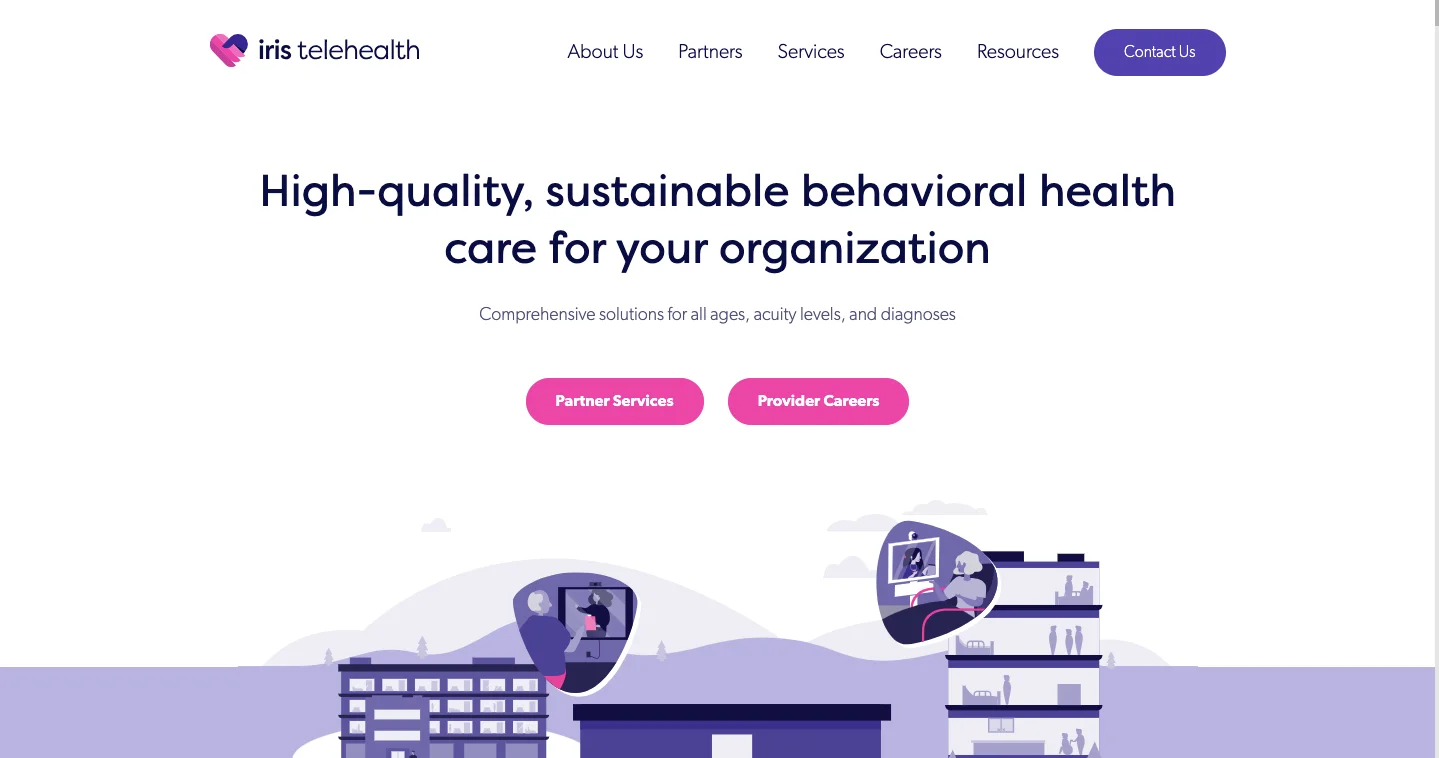 Iris Telehealth website homepage