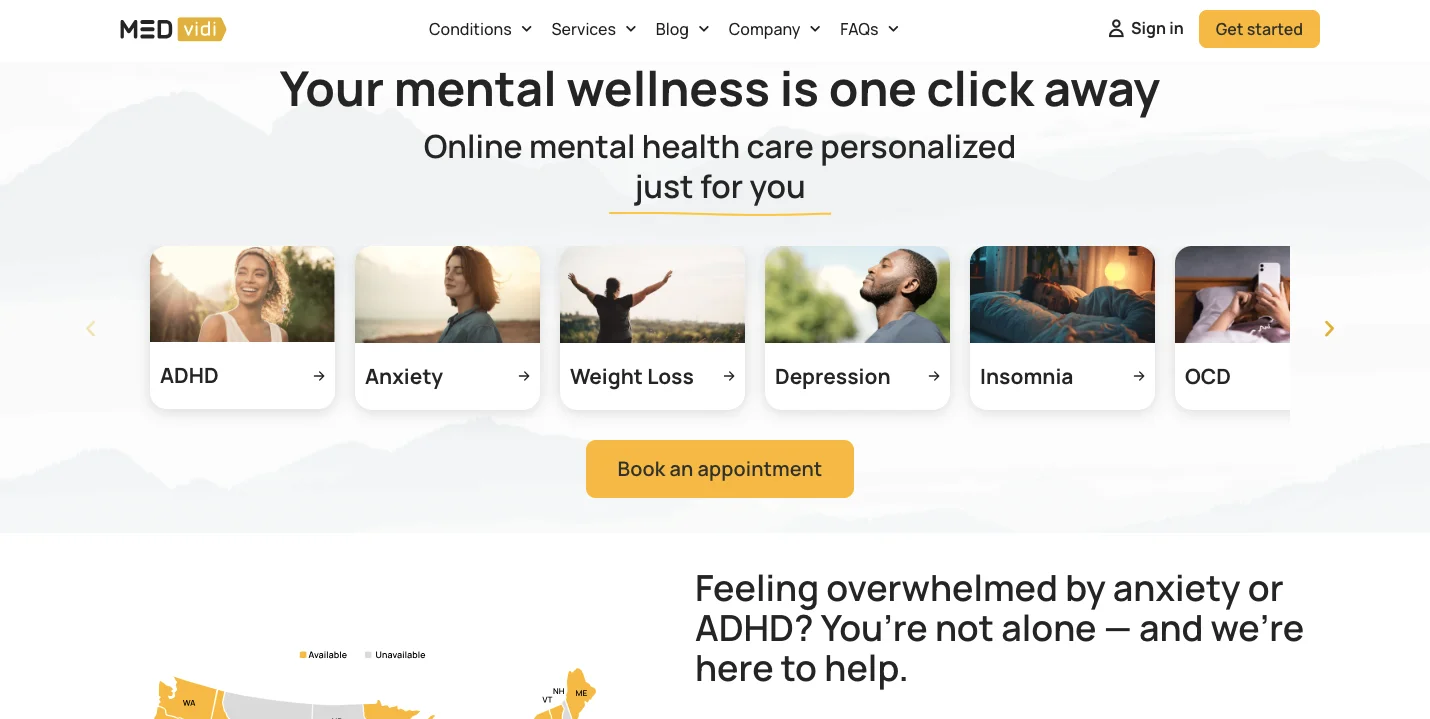 MEDvidi website homepage