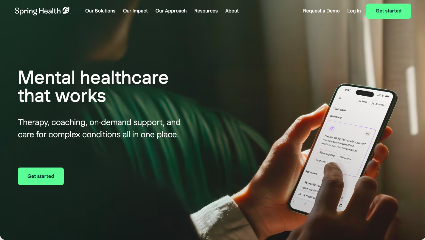 Spring Health website homepage