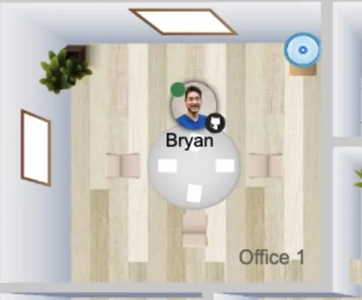 An individual at a virtual desk