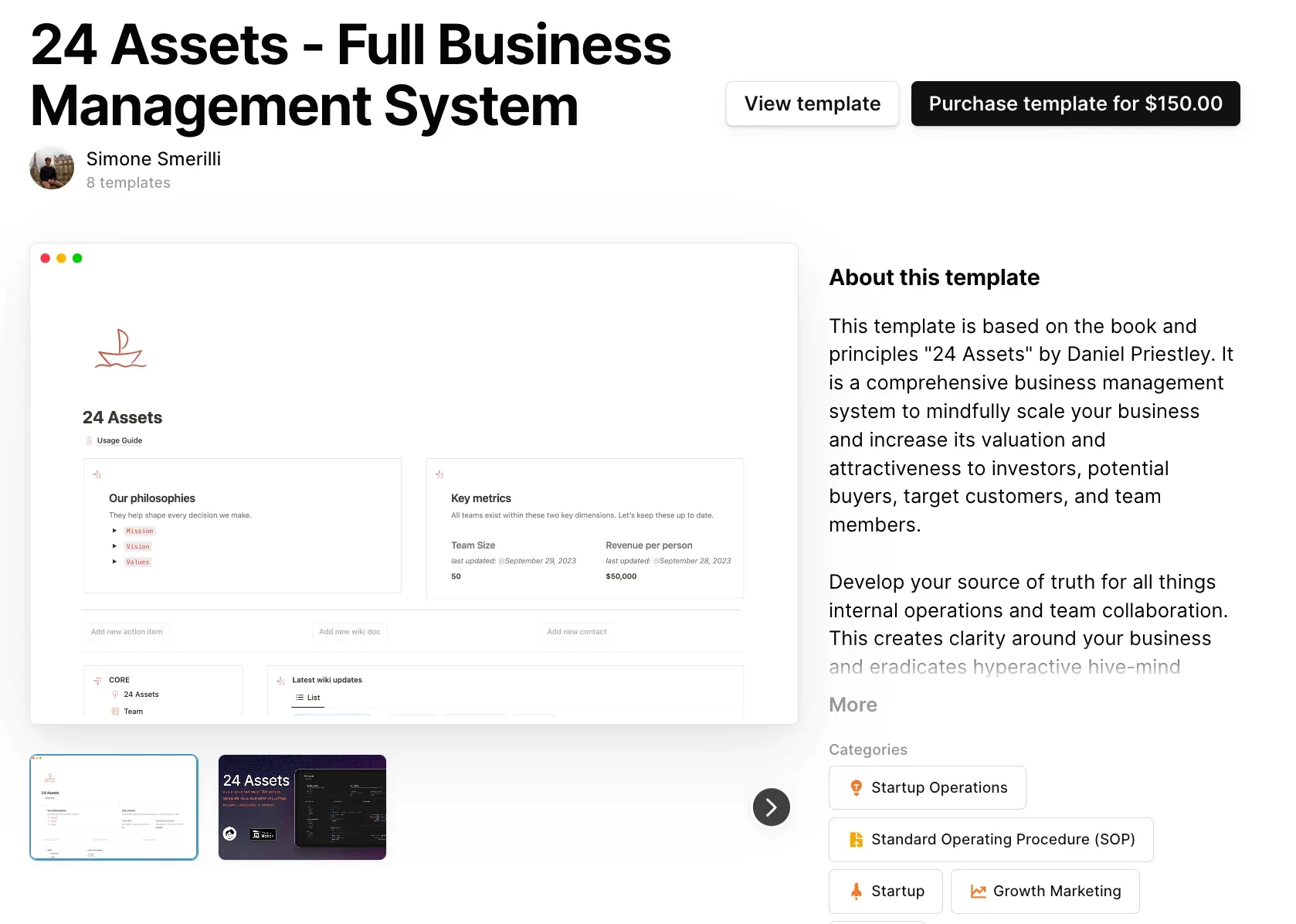 Notion Business Asset Management templates