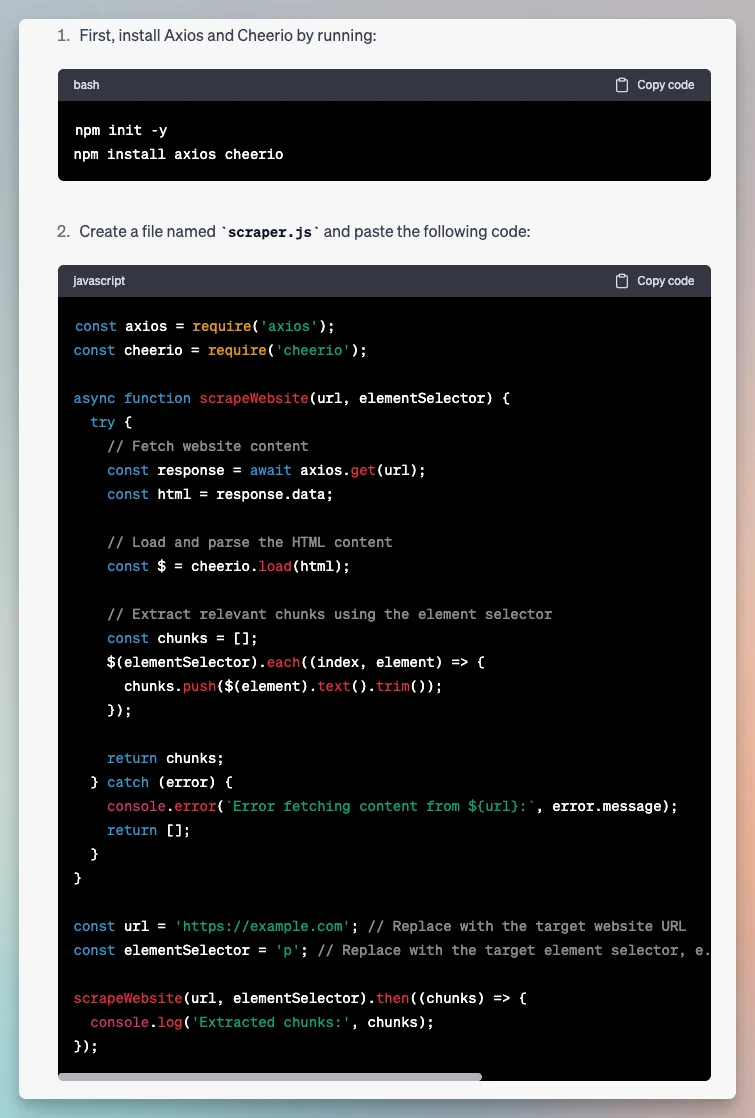 Example output of the command above