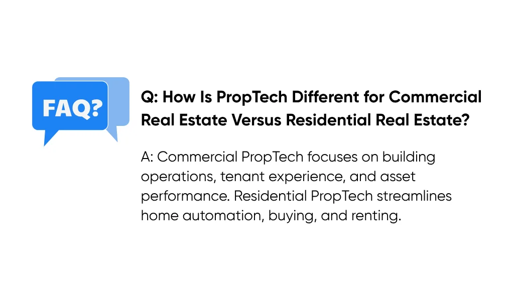 Visual comparison of PropTech in commercial and residential real estate