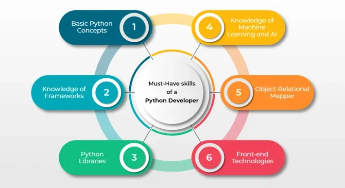 A graphic of must have skills for a python developer