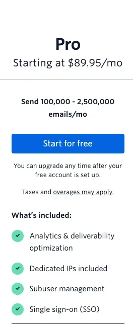 Sendgrid Pro Plan Dedicated IP