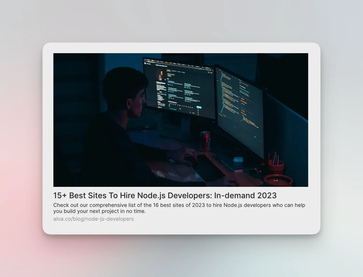 Node.js developers SERP